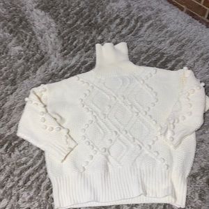 Cream Turtleneck Sweater